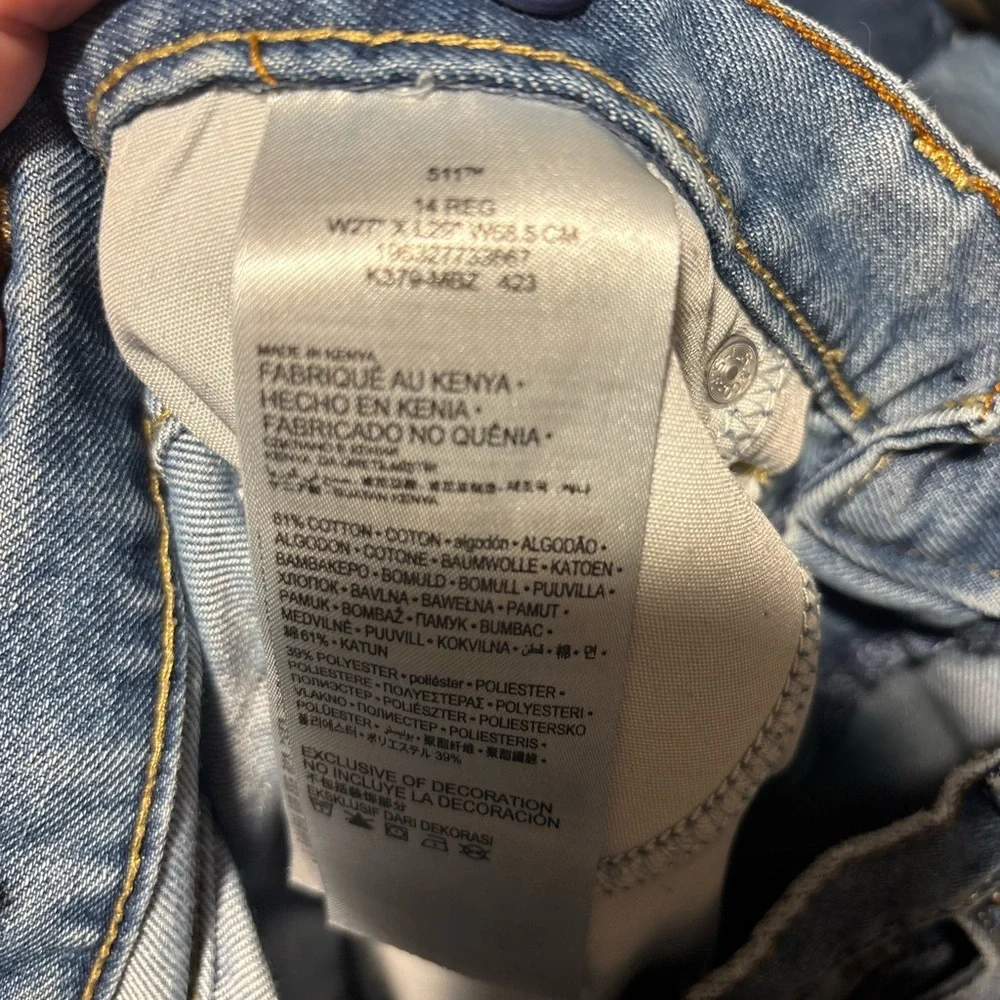 Levi’s 511 Kids Slim Jeans | Size 14 Regular | Light Wash - Picture 6 of 6